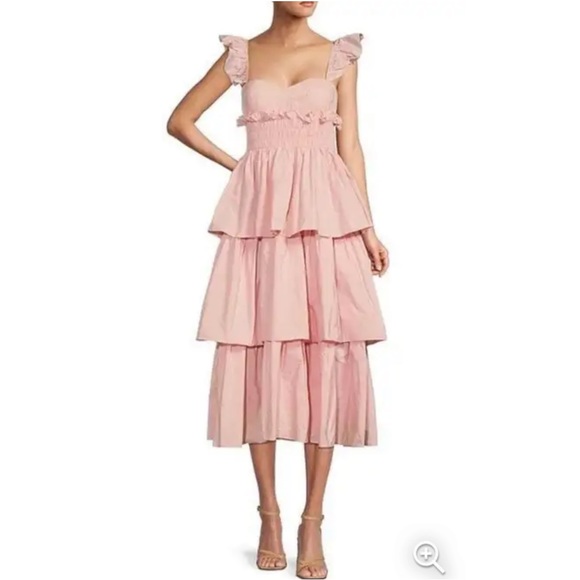 Antonio Melani Leila Sweetheart Neck Sleeveless Taffeta Smocked Tiered Dress. - Picture 6 of 15